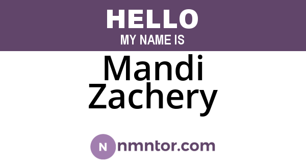 Mandi Zachery