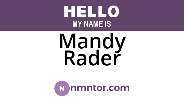 Mandy Rader