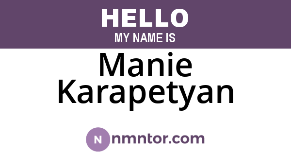 Manie Karapetyan