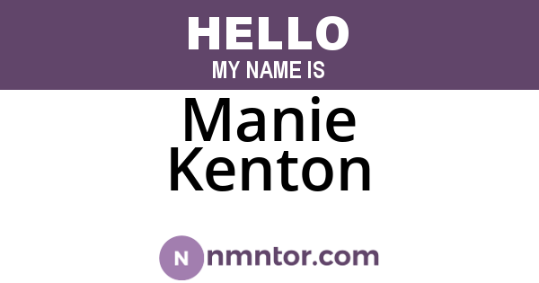 Manie Kenton