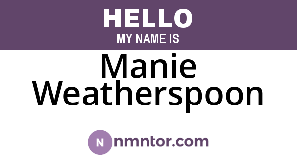 Manie Weatherspoon