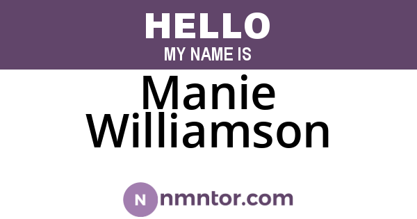 Manie Williamson
