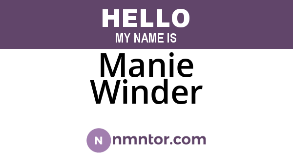 Manie Winder
