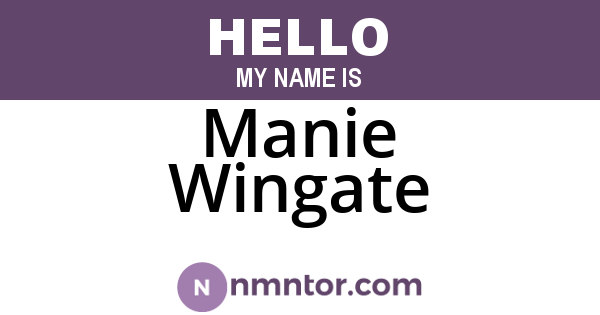 Manie Wingate