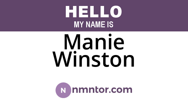 Manie Winston