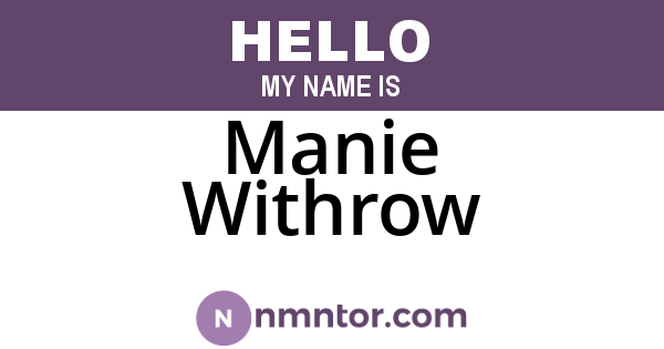 Manie Withrow
