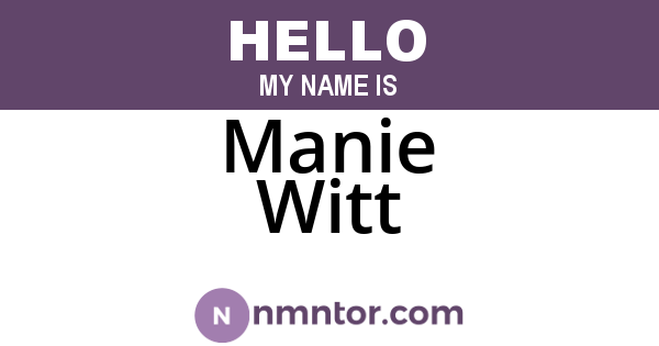 Manie Witt