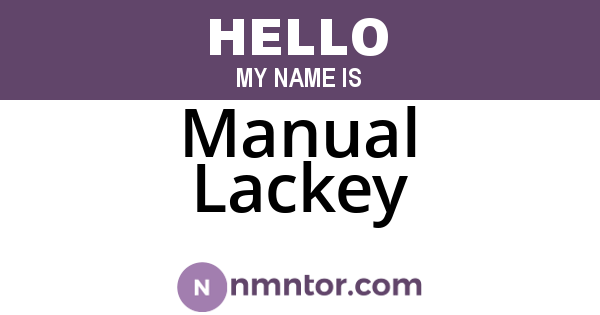 Manual Lackey