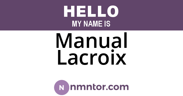 Manual Lacroix