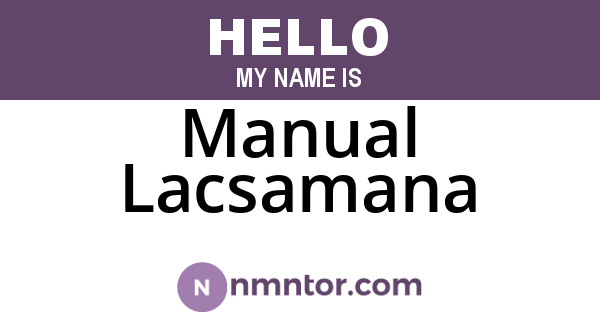 Manual Lacsamana