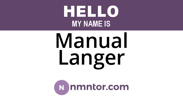 Manual Langer