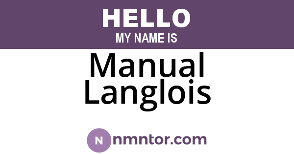 Manual Langlois