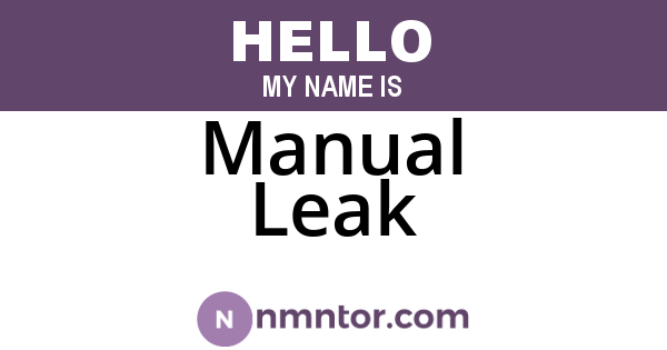 Manual Leak