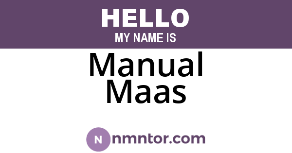 Manual Maas