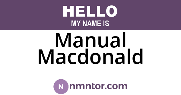 Manual Macdonald