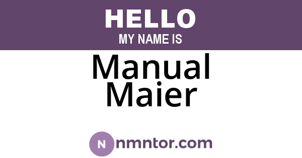 Manual Maier