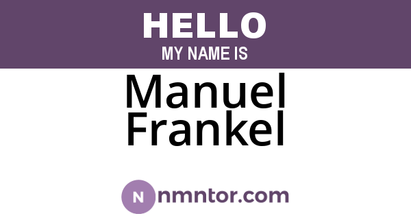 Manuel Frankel