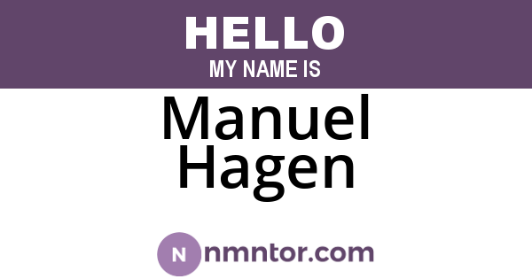 Manuel Hagen