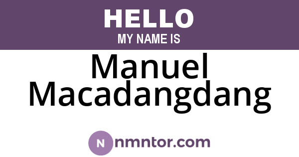 Manuel Macadangdang