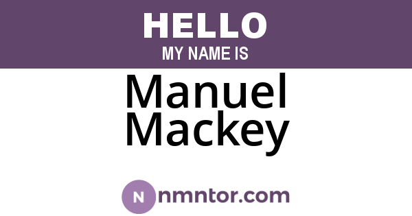 Manuel Mackey