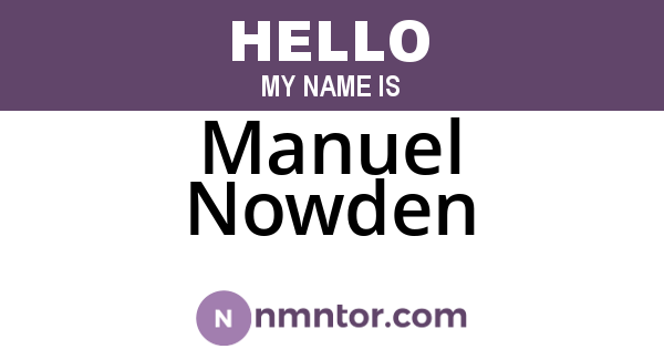 Manuel Nowden