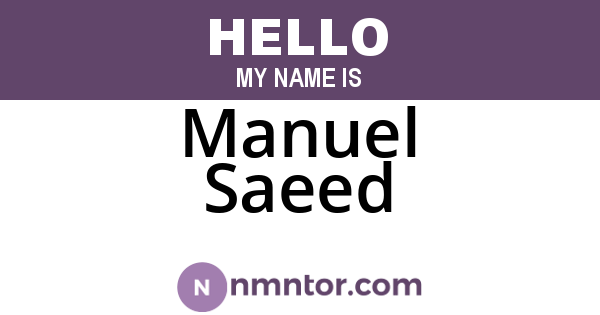 Manuel Saeed