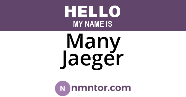 Many Jaeger
