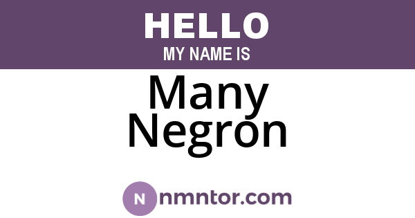 Many Negron