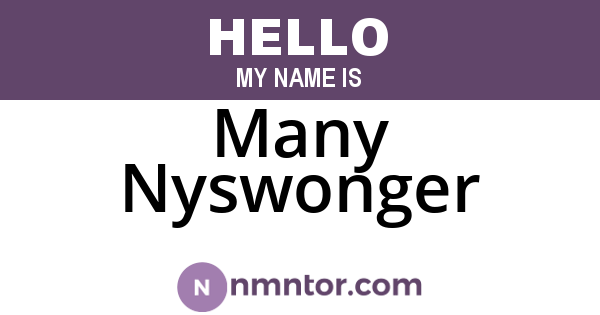 Many Nyswonger