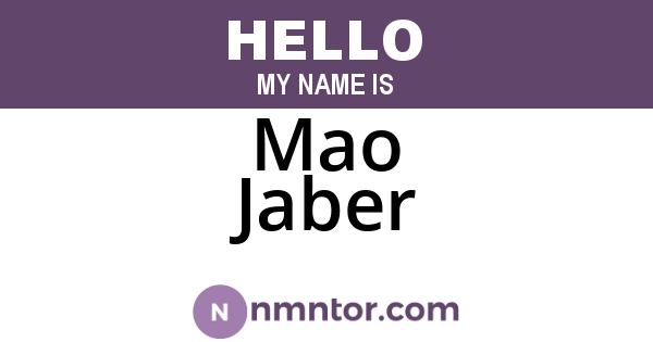 Mao Jaber