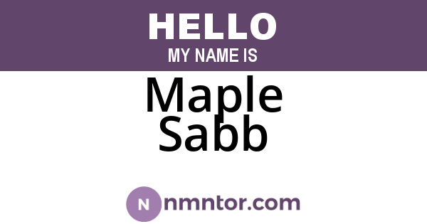 Maple Sabb