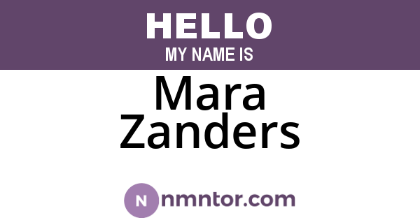 Mara Zanders