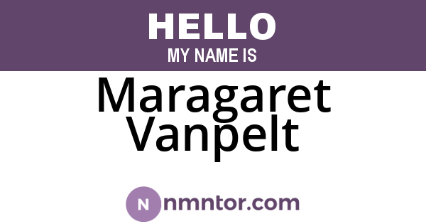 Maragaret Vanpelt