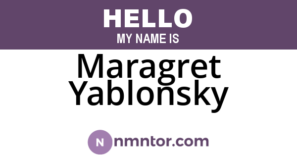 Maragret Yablonsky
