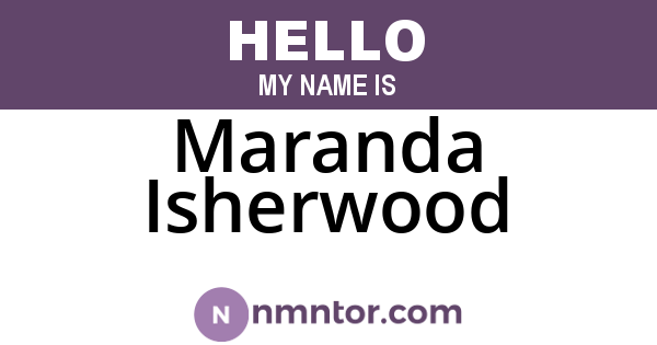 Maranda Isherwood