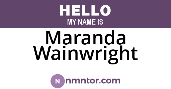 Maranda Wainwright