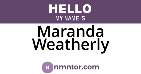 Maranda Weatherly