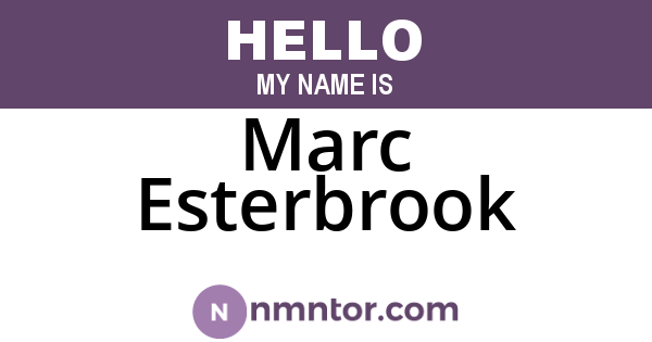 Marc Esterbrook