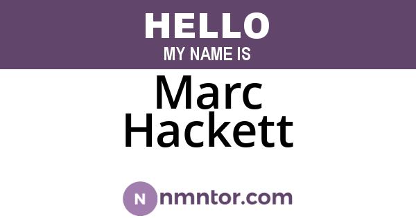 Marc Hackett