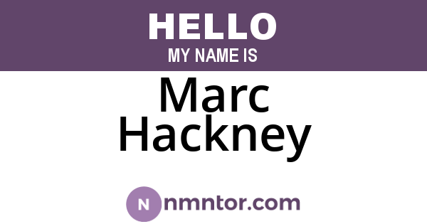 Marc Hackney