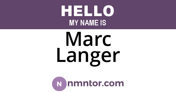 Marc Langer