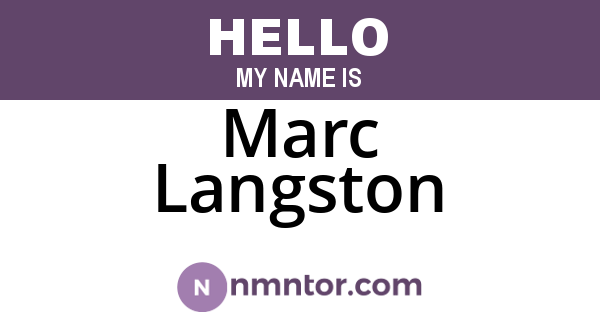 Marc Langston