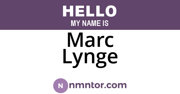Marc Lynge