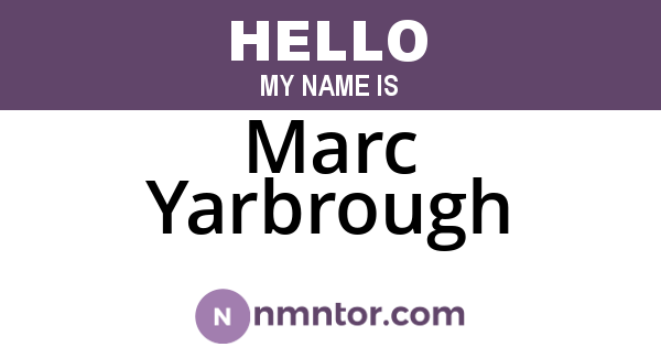 Marc Yarbrough