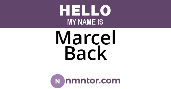 Marcel Back