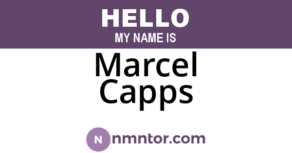 Marcel Capps