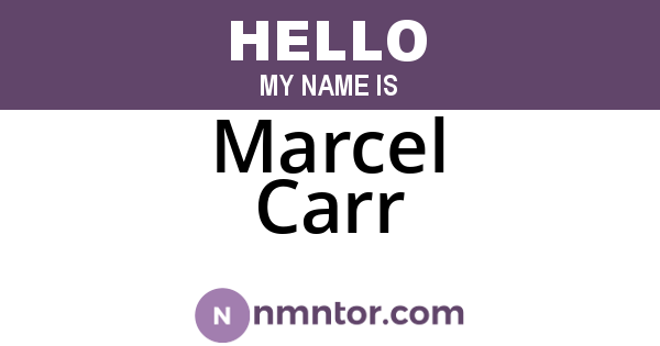 Marcel Carr