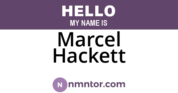 Marcel Hackett