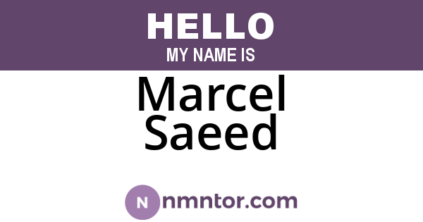 Marcel Saeed