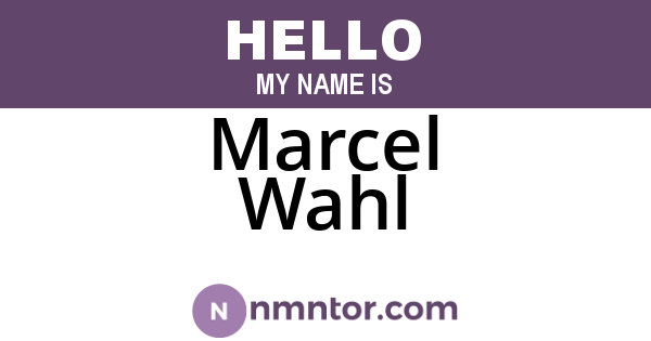 Marcel Wahl